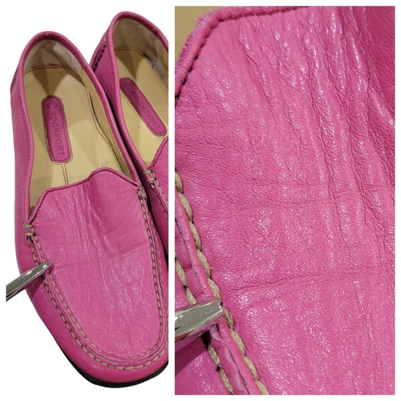 Rockport Loafers Barbie Pink Slip On Leather Driving Shoe Moccasin Women’s 7.5 - Picture 10 of 15